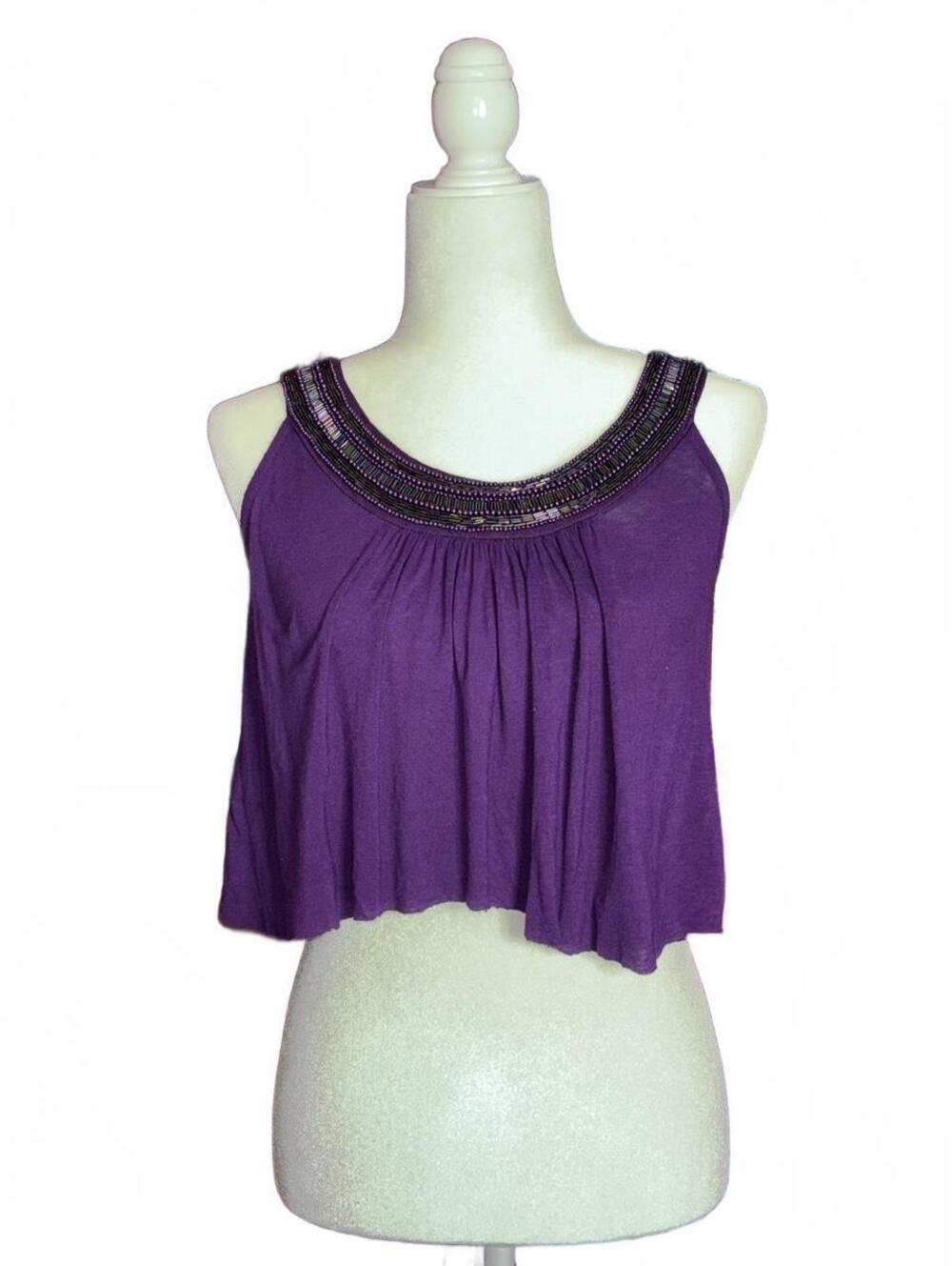 Y2K Rue 21 beaded neckline crop top
